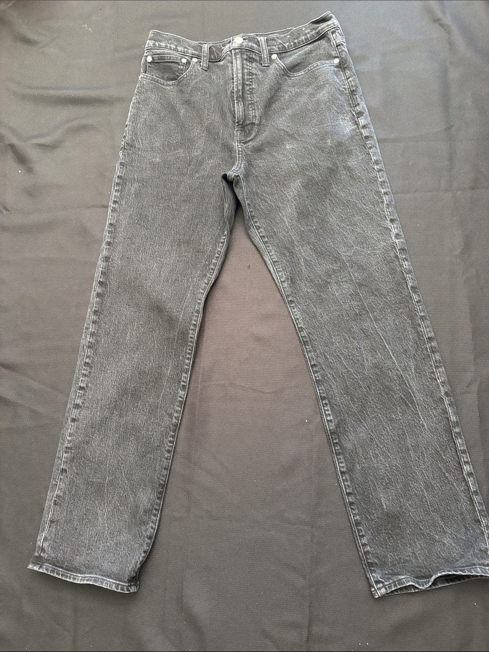 Madewell Men's Straight Jeans in Faded Gray-Black